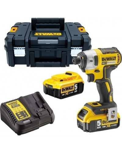 Dewalt - DCF887P2 Impact Driver 18V XR Brushless Lithium-Ion with 2 Batteries 5Ah and charger in case