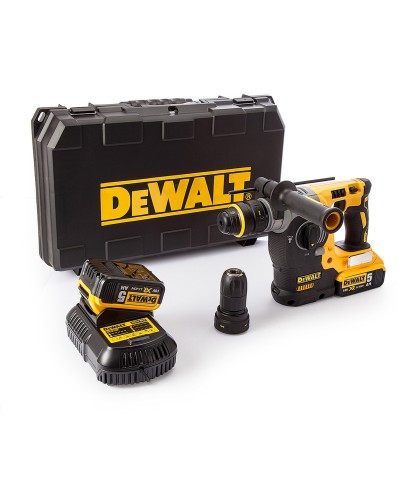 Dewalt - DCH274P2 18V XR li-ion SDS+ Rotary Hammer Drill with Quick Change Chuck with 2 Batteries 5 Ah and charger in kitbox