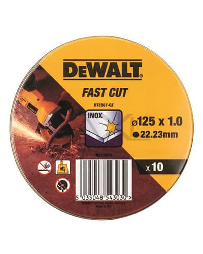 DEWALT DT3507 CUTTING DISC INOX Ø125X1MM 10 PCS / PACK