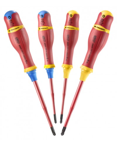 FACOM Set of 4 screwdrivers 1000V insulated Borneo Slim
