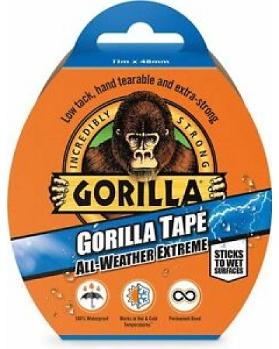 Gorilla all weather extreme tape 11X48mm black stick to wet surfaces