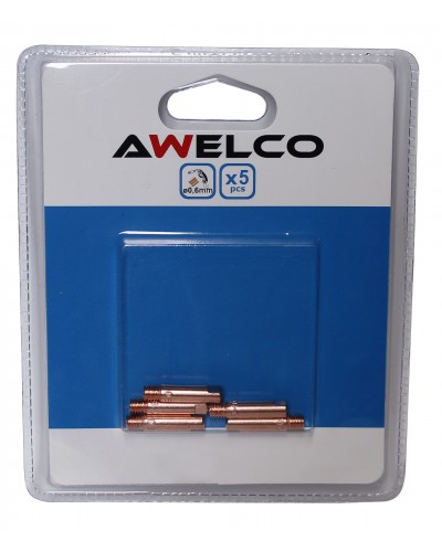 AWELCO Contact Tip M6x28 D0.6 BLISTER 5PCS