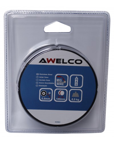 AWELCO WELDING WIRE STAINLESS STEEL INOX D0.8mm 100mm 500gr blister